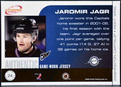 2002-03 Pacific Atomic Authentic Game-Worn Jersey Jagr Capitals Jersey 3628