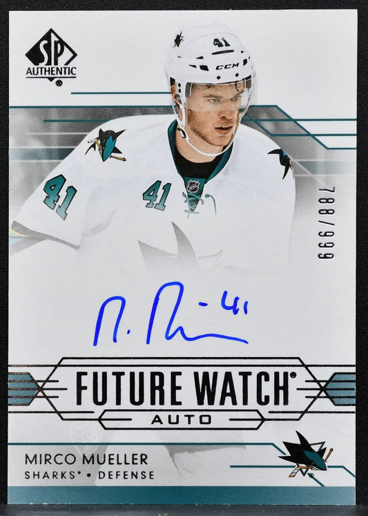 2014-15 SP Authentic Future Watch Auto Mirco Mueller Sharks RC Auto 788/999 1528