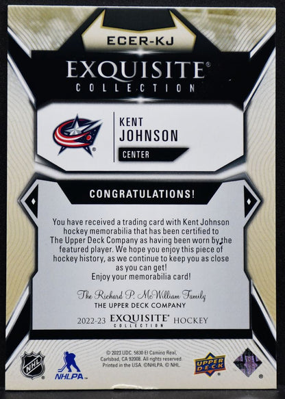 2022-23 Exquisite Collection Extra Rookies Jersey Kent Johnson ECER-KJ /49 Patch