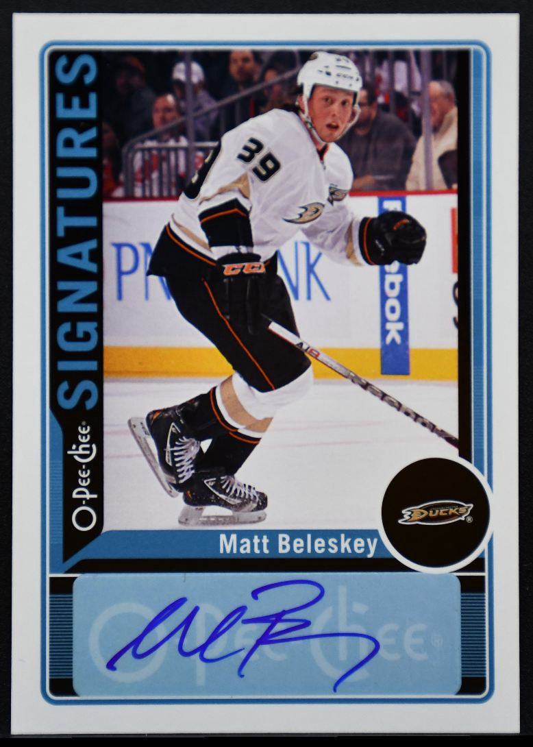 2012-13 O-Pee-Chee Signatures Matt Beleskey OPC-MB Anaheim Ducks Auto 8126