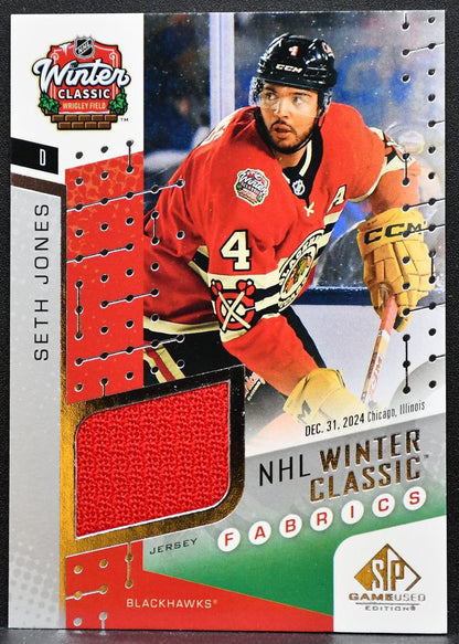 2025-26 SP Game Used Winter Classic Fabrics Seth Jones Blackhawks Jersey 6798