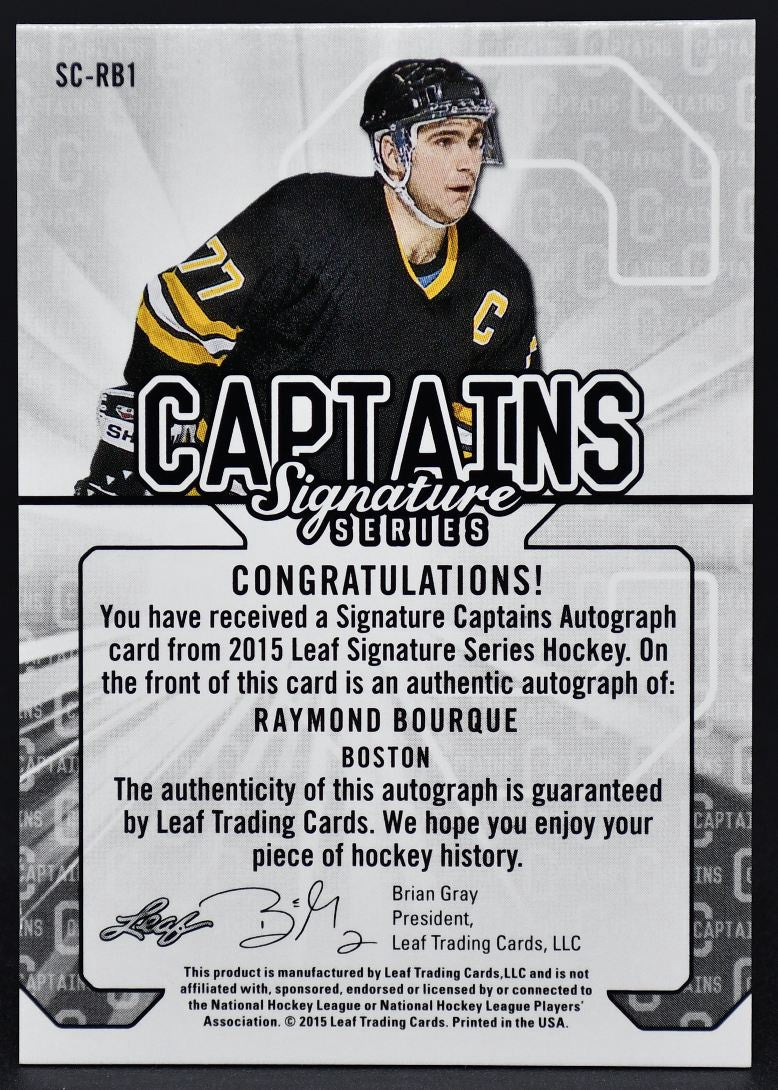 2015-16 Leaf Signature Signature Series Captains Red Bourque SC-RB1 Auto 16/25