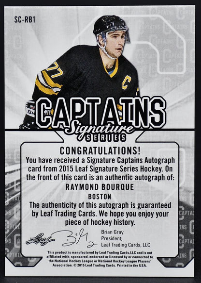2015-16 Leaf Signature Signature Series Captains Red Bourque SC-RB1 Auto 16/25