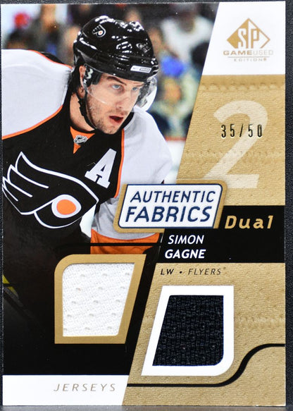 2008-09 SP Game Used Authentic Fabrics Dual Gold Gagne Flyers /50 Jersey 8051