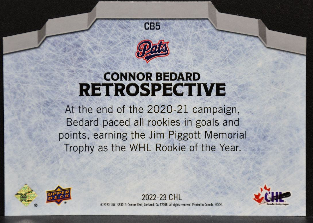 2022-23 Upper Deck CHL Retrospective Connor Bedard CB5 Regina Pats 3780