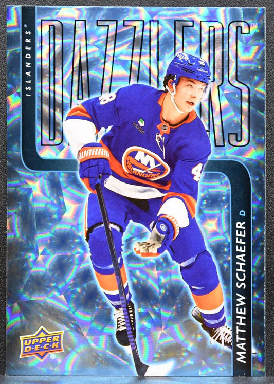 2025-26 Upper Deck Series 2 Dazzlers Blue Matthew Schaefer DZ-57 Islanders 5299