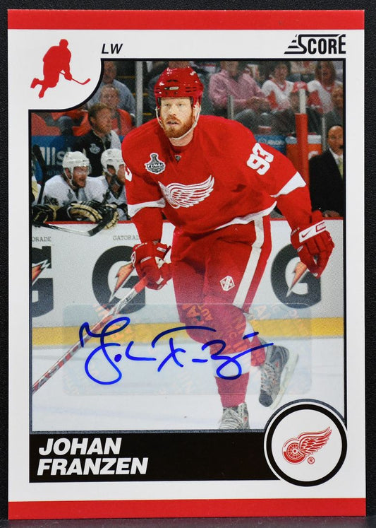 2010-11 Panini Score Signatures Johan Franzen 189 Detroit Red Wings Auto 1612