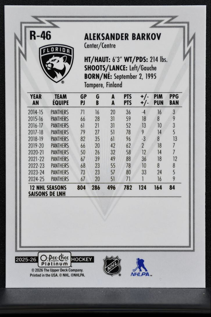 2025-26 O-Pee-Chee Platinum Retro Aleksander Barkov R-46 Florida Panthers 3857