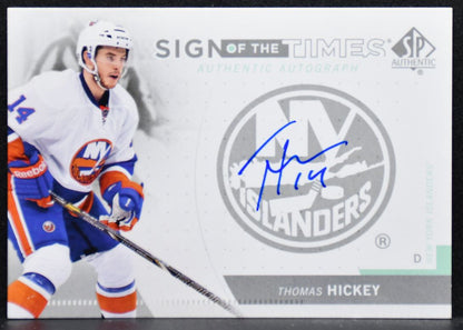 2013-14 SP Authentic Sign of the Times Thomas Hickey SOT-HI Islanders Auto 3760