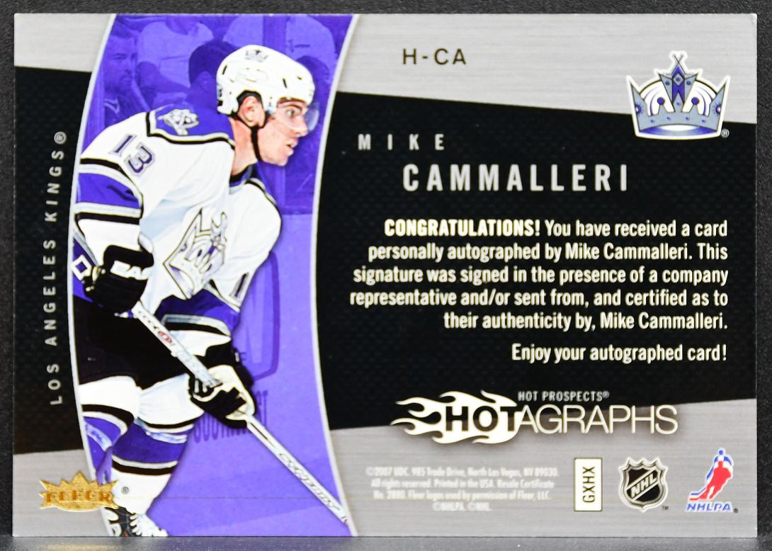 2006-07 Fleer Hot Prospects Hotagraphs Mike Cammalleri H-CA Kings Auto 2748