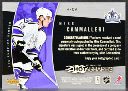 2006-07 Fleer Hot Prospects Hotagraphs Mike Cammalleri H-CA Kings Auto 2748
