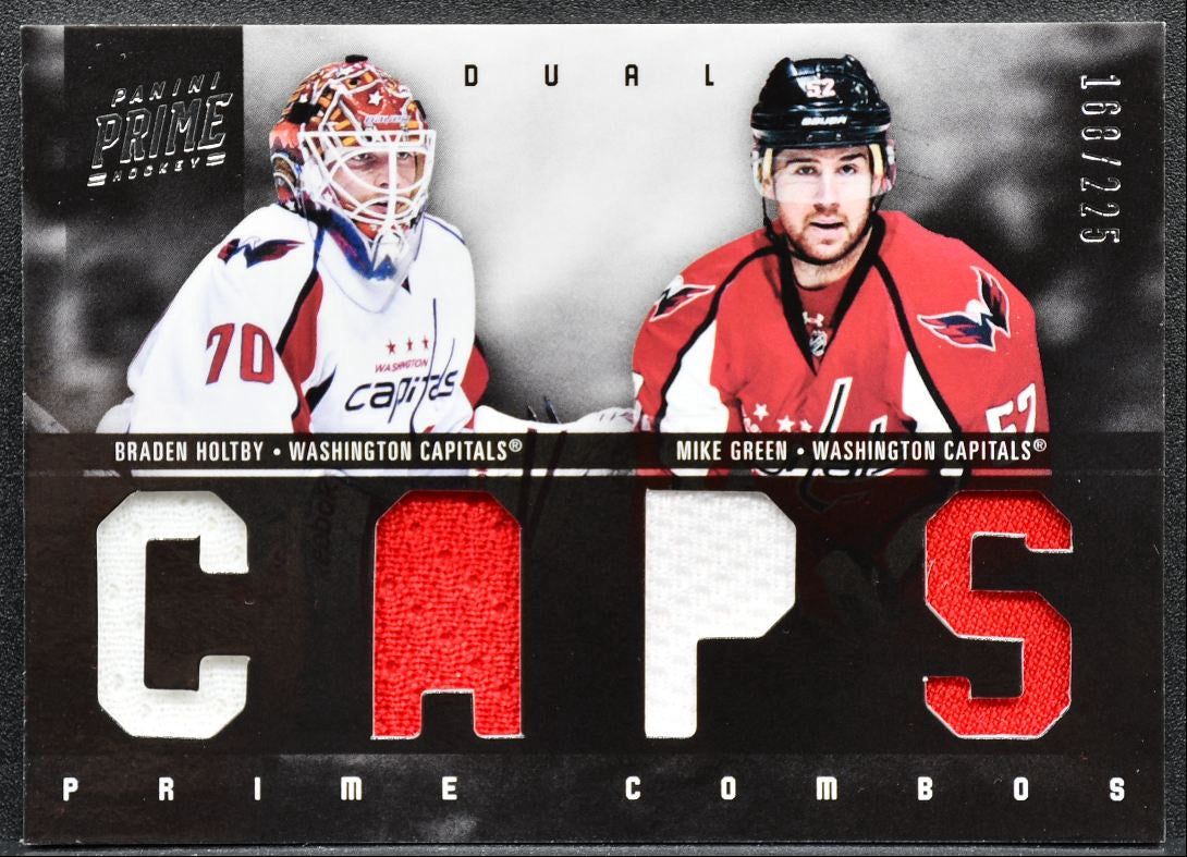 2011-12 Panini Prime Combos Dual Jerseys Holtby/Green /225 Jersey 4146