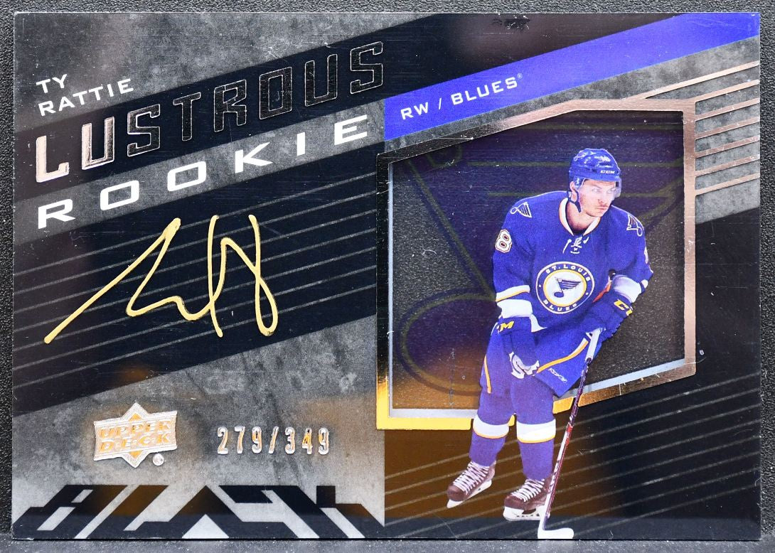 2014-15 UD Ice UD Black Autographed Lustrous Rookies Ty Rattie RC Auto 0505