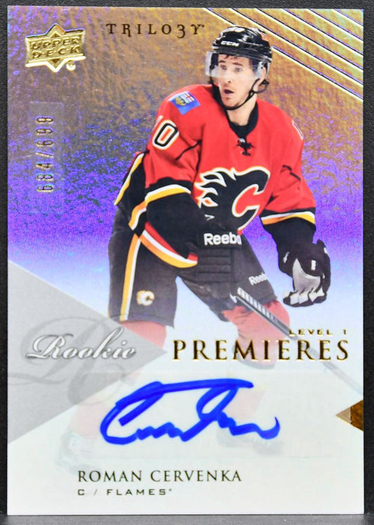 2013-14 UD Trilogy Rookie Premieres Auto Roman Cervenka Flames RC Auto /699 2670