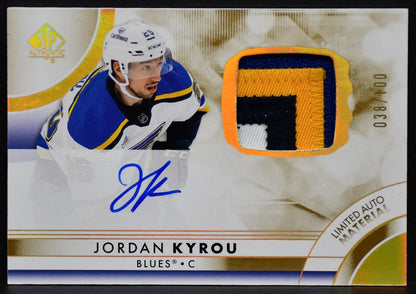 2023-24 SP Authentic Limited Auto Material Jordan Kyrou 60 Auto /100 Patch