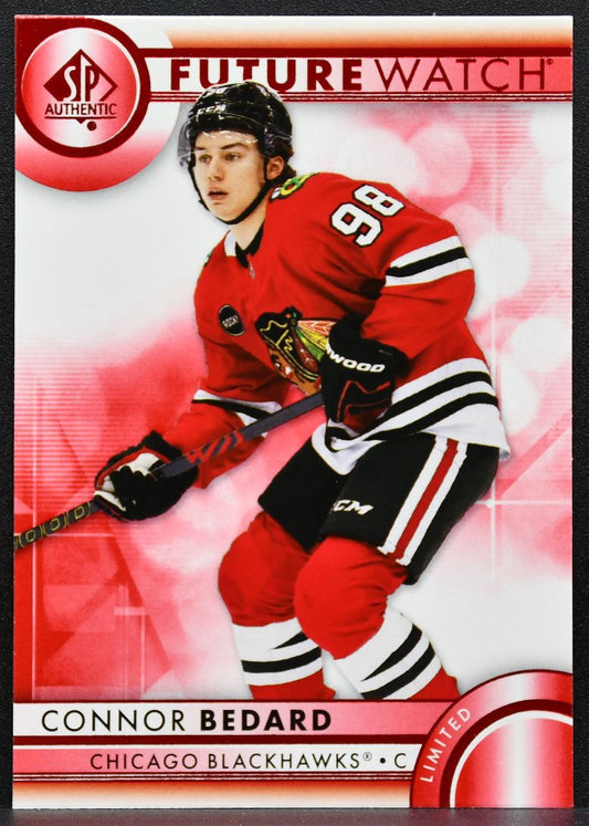 2023-24 SP Authentic Future Watch Limited Red Connor Bedard Blackhawks RC 4810