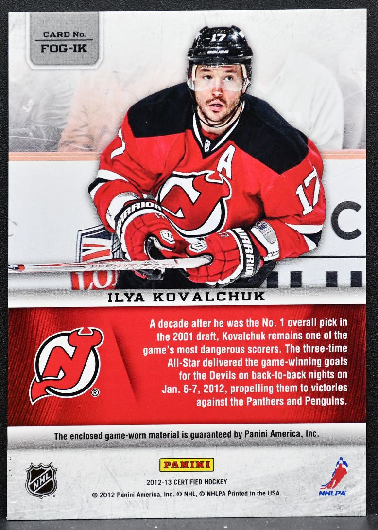 2012-13 Certified FOTG Mirror Red Team Die-Cut Kovalchuk 136/150 Jersey 5314
