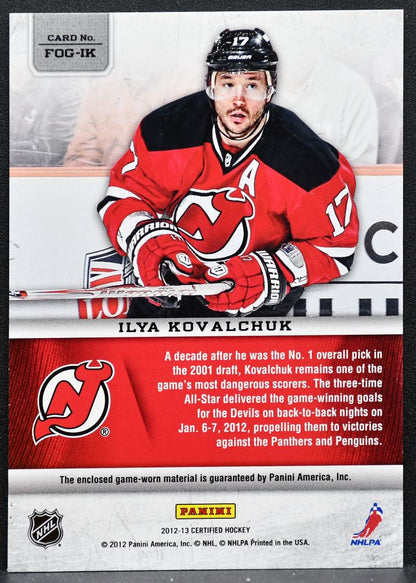 2012-13 Certified FOTG Mirror Red Team Die-Cut Kovalchuk 136/150 Jersey 5314