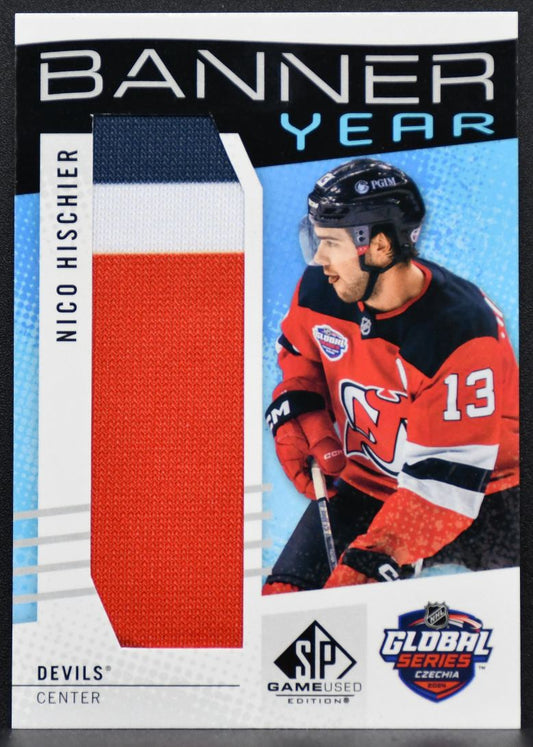 2025-26 SP Game Used Series Devils Sabres Banner Year Relics Hischier Patch 6971