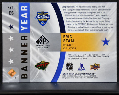 2020-21 SP Game Used Banner Year Eric Staal BYJ-ES Minnesota Wild Jersey 5890