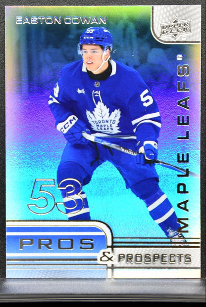 2025-26 UD Extended Series Pros and Prospects Easton Cowan Maple Leafs RC 9058