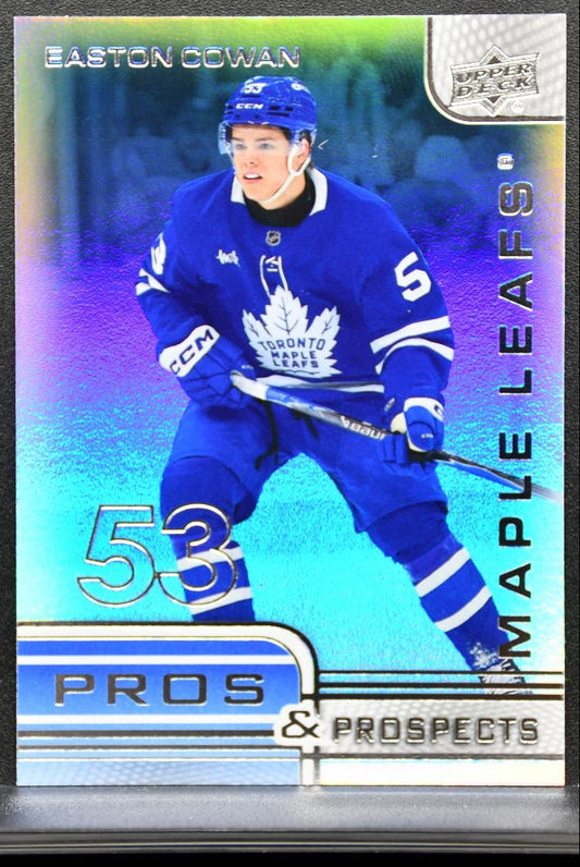 2025-26 UD Extended Series Pros and Prospects Easton Cowan Maple Leafs RC 9058