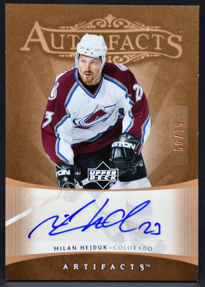 2005-06 UD Artifacts Autofacts Milan Hejduk AF-HE Auto 56/75