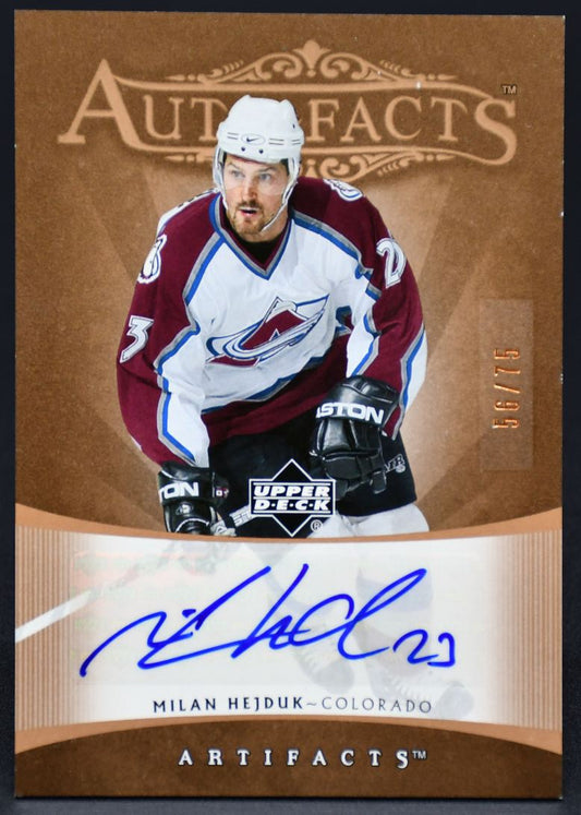 2005-06 UD Artifacts Autofacts Milan Hejduk AF-HE Auto 56/75