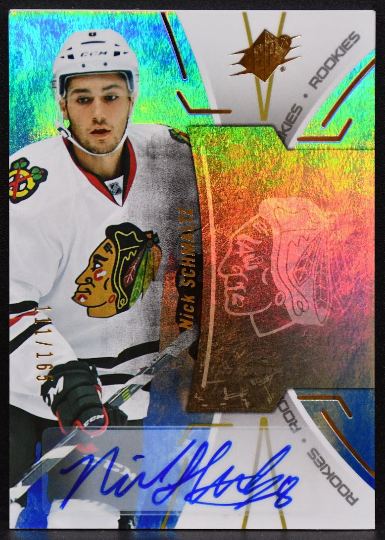 2016-17 SPx RC Auto Blue Nick Schmaltz R-NS Blackhawks RC Auto 111/165 6245