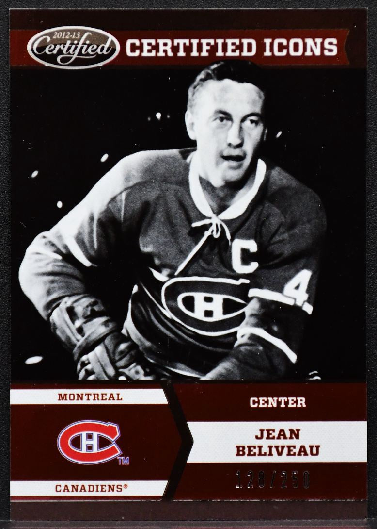 2012-13 Panini Certified Icons Jean Beliveau I-2 Montreal Canadiens 120/250 1084