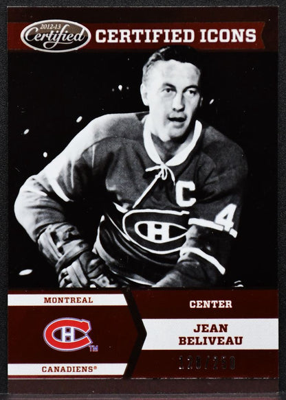 2012-13 Panini Certified Icons Jean Beliveau I-2 Montreal Canadiens 120/250 1084