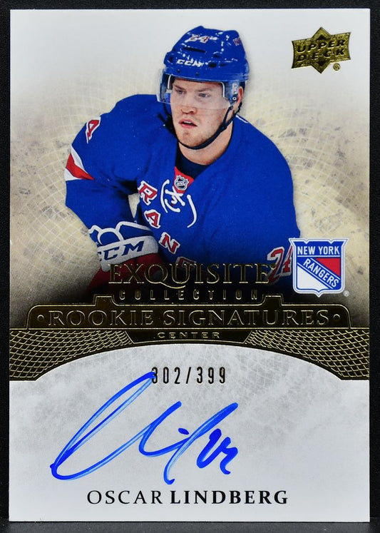 2015-16 Upper Deck Ice Exquisite Rookie Signatures Oscar Lindberg RC Auto 0213