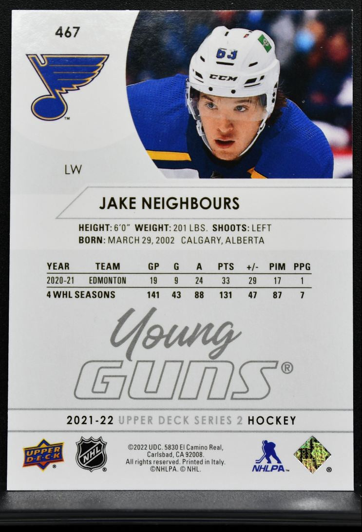 2021-22 Upper Deck Series 2 Young Guns Jake Neighbours St. Louis Blues RC 0160
