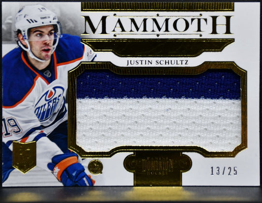 2013-14 Panini Dominion Mammoth Jersey Justin Schultz Oilers 13/25 Jersey 2751
