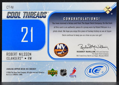 2005-06 Upper Deck Ice Cool Threads Robert Nilsson CT-NI Islanders Jersey 8863