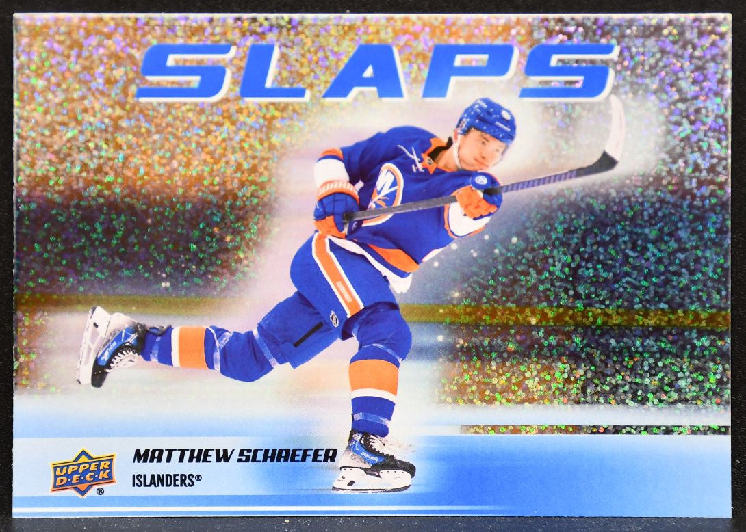 2025-26 UD Series 2 Slaps Speckle Matthew Schaefer SL-13 Islanders RC 4173