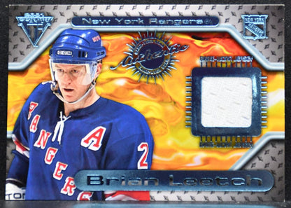2000-01 Pacific Private Stock Titanium Jerseys Brian Leetch Rangers Jersey 5764