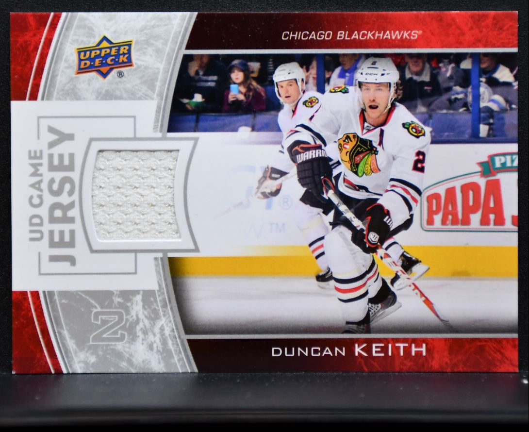 2013-14 Upper Deck Series 1 UD Game Jerseys Duncan Keith Blackhawks Jersey 7092