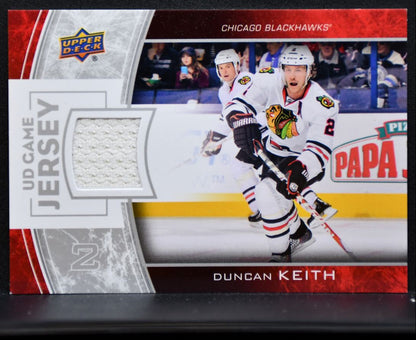 2013-14 Upper Deck Series 1 UD Game Jerseys Duncan Keith Blackhawks Jersey 7092