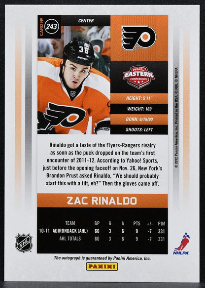 2011-12 Panini Contenders Calder Auto Zac Rinaldo 243 RC Auto 4334