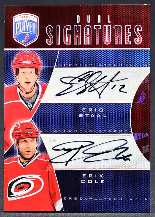 2009-10 UD Be A Player Dual Signatures Eric Staal/Erik Cole S2-CS Auto