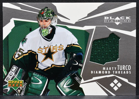 2003-04 UD Black Diamond Threads Marty Turco DT-MT Dallas Stars Jersey 3841