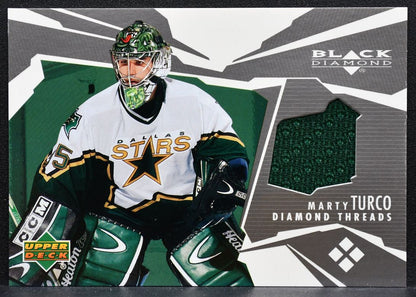 2003-04 UD Black Diamond Threads Marty Turco DT-MT Dallas Stars Jersey 3841