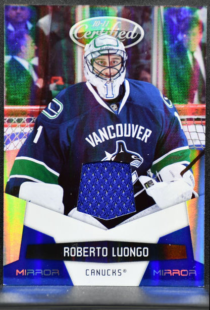 2010-11 Panini Certified Jersey Mirror Blue Luongo Canucks /100 Jersey 2522