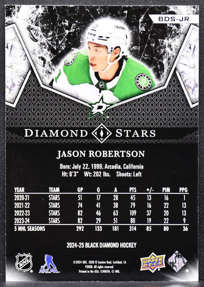 2024-25 Upper Deck Black Diamond Stars Jason Robertson BDS-JR 072/249 6100