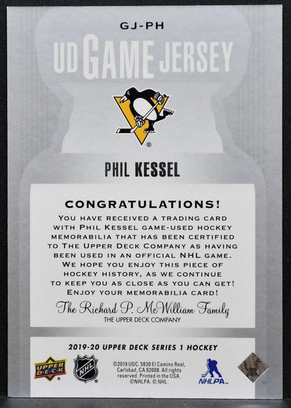 2019-20 Upper Deck Ice Jersey Relics Phil Kessel Arizona Coyotes Jersey 6526
