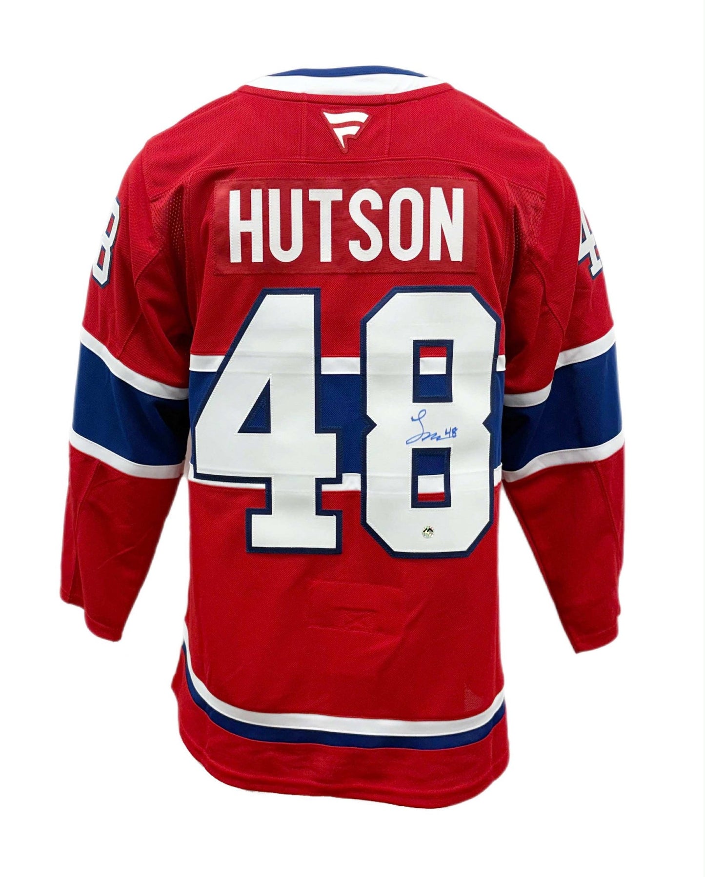 Lane Hutson Autographed Red Fanatic Premium Jersey