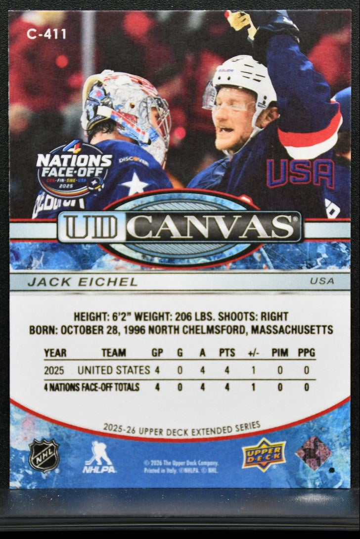 2025-26 Upper Deck UD Canvas 4 Nations Face-Off Jack Eichel C-411 USA 8655