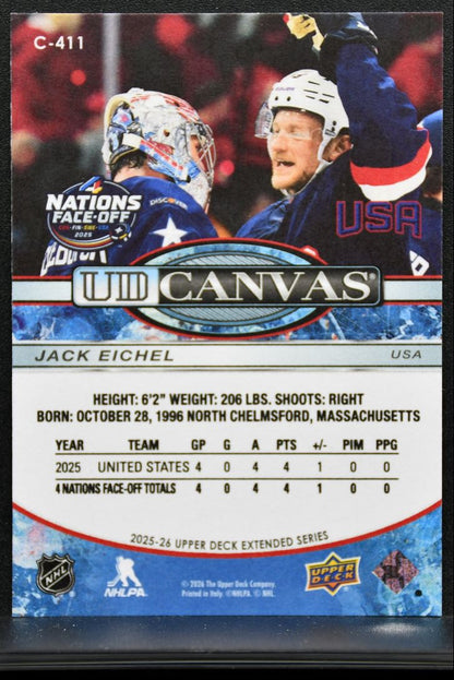 2025-26 Upper Deck UD Canvas 4 Nations Face-Off Jack Eichel C-411 USA 8655