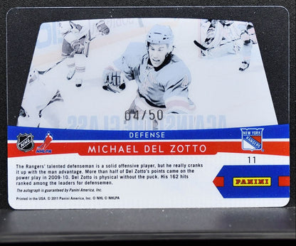 2011-12 Panini Playoff Contenders Against The Glass Del Zotto Auto 04/50 0383